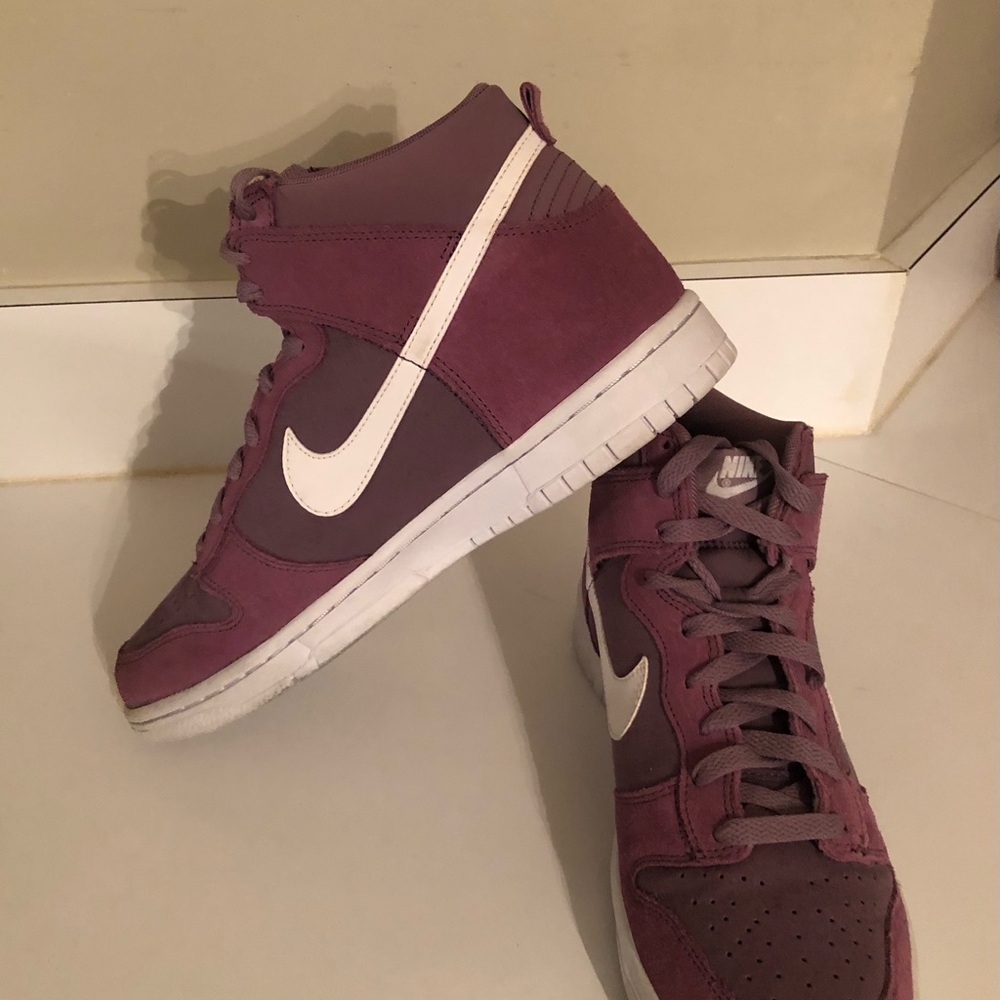 Nike Dunk High Suede Violet Dust White Size 7 Youth